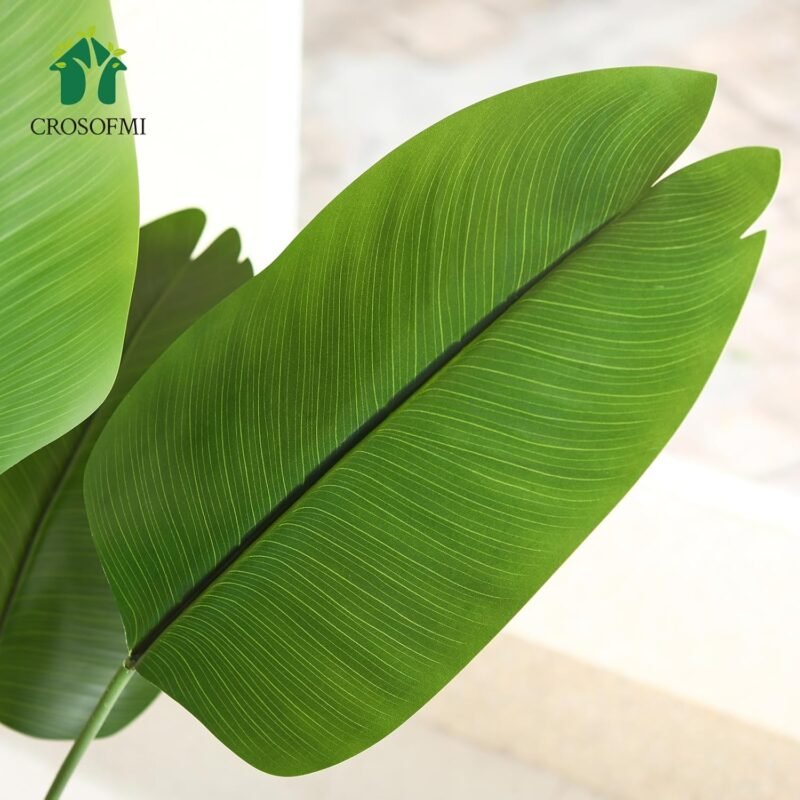 CROSOFMI Planta Artificial Ave del Paraíso 120 cm Palmera Tropical Falsa con 8 Hojas, Plantas Artificiales Maceta para Interior Exterior Casa Hogar Oficina Jardín Decoración Moderna（1 Pack） - Imagen 2
