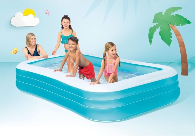 Intex 58484NP - Piscina Hinchable Rectangular 305 x 183 x 56 cm, 1.020 litros, Color Celeste - Imagen 3