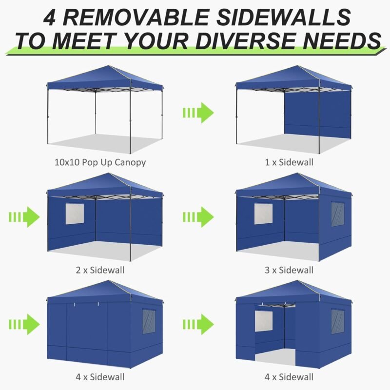 TOOLUCK Barnum Plegable 3 x 3 m cenador Plegable 3 x 3 cenador de jardín al Aire Libre Impermeable Profesional Tienda de recepción con 4 Lados, Azul Oscuro - Imagen 7