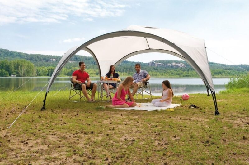 Coleman Carpa Event Shelter, Cenador para Festivales, jardín y Camping, construcción Robusta de mástiles, Gazebo con protección Solar SPF 50más, Gris-Verde, XL - 4.5 x 4.5 m - Imagen 7
