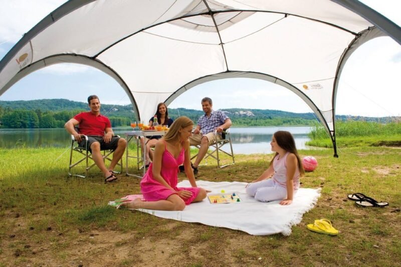 Coleman Carpa Event Shelter, Cenador para Festivales, jardín y Camping, construcción Robusta de mástiles, Gazebo con protección Solar SPF 50más, Gris-Verde, XL - 4.5 x 4.5 m - Imagen 6