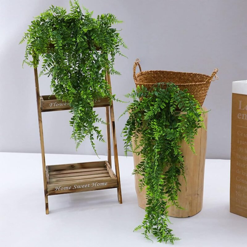 6 Piezas Plantas Artificiales Colgantes, Planta Artificial Colgante de Helecho, Plantas de Escalada Falsas, Plantas Artificiales Decorativas, para Interior y Exterior, Salas de Estar, Balcón (90 CM) - Imagen 3