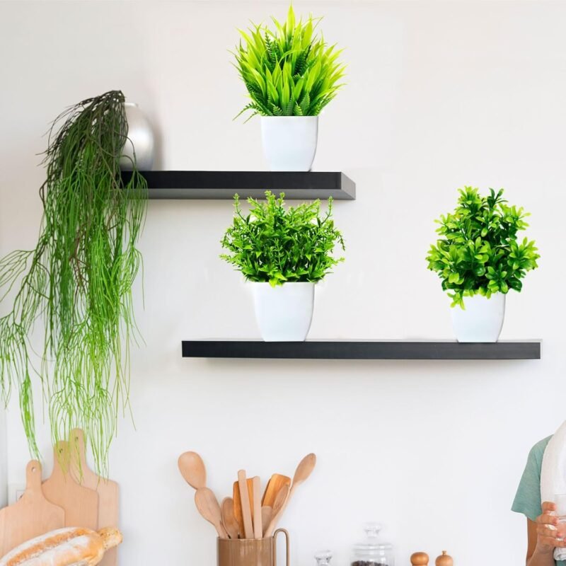 Purpledi 6 Piezas Plantas Artificiales Mini Ecologización Artificiales Macetas Plantas Plásticos Plantas Falsa, Planta Artificial Pequeña para Mesa de Despacho Baño Hogar Decoración - Imagen 3