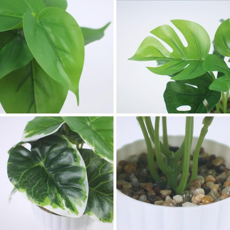 YAOYIN 3 Piezas Plantas Artificiales Decorativas, Ecologización Artificiales Macetas Plantas Plásticos Plantas Falsa, Planta Artificial Pequeña para Decoracion Hogar Sala de Estar Baño Jardín Oficina - Imagen 3