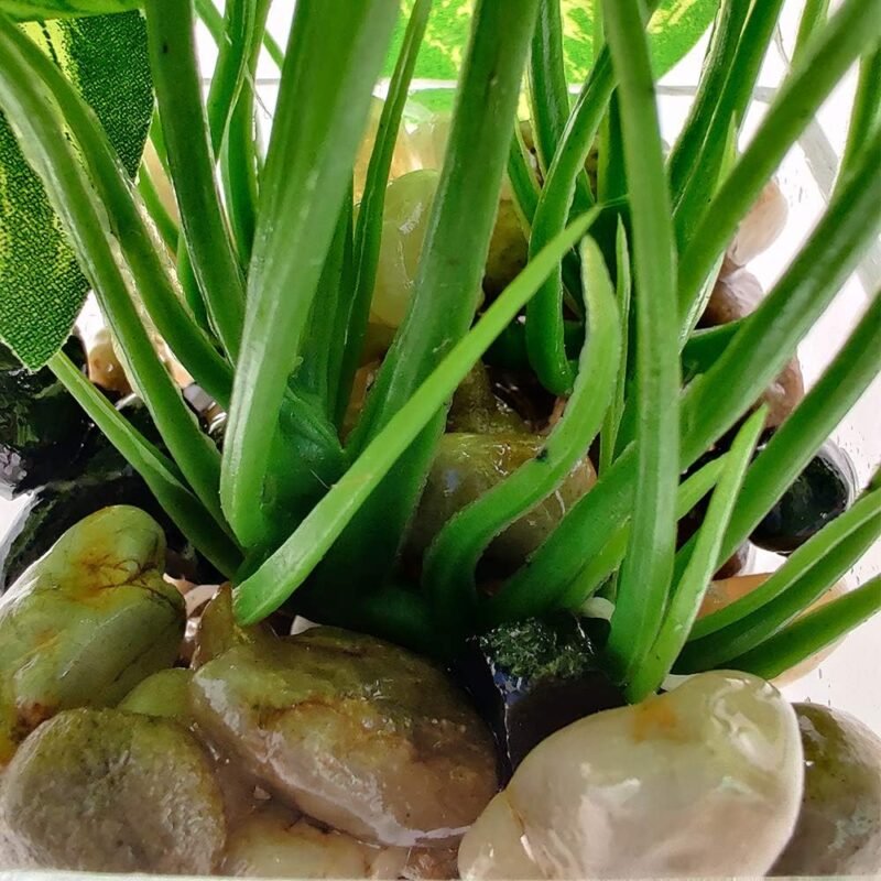Aisamco - Juego de 3 Plantas Artificiales de imitación verdor de Mesa con macetas de Vidrio Claro, Plantas de Seda en un florero de Vidrio de imitación verdor Plantas en Maceta para decoración de - Imagen 4