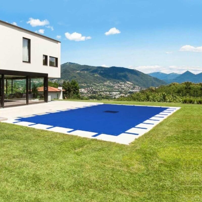 Lona para Piscina rectangular 6x10 m - TECPLAST - PO155RD – Lona con Red de drenaje - Cobertor de piscina - Lona Impermeable - Imagen 2