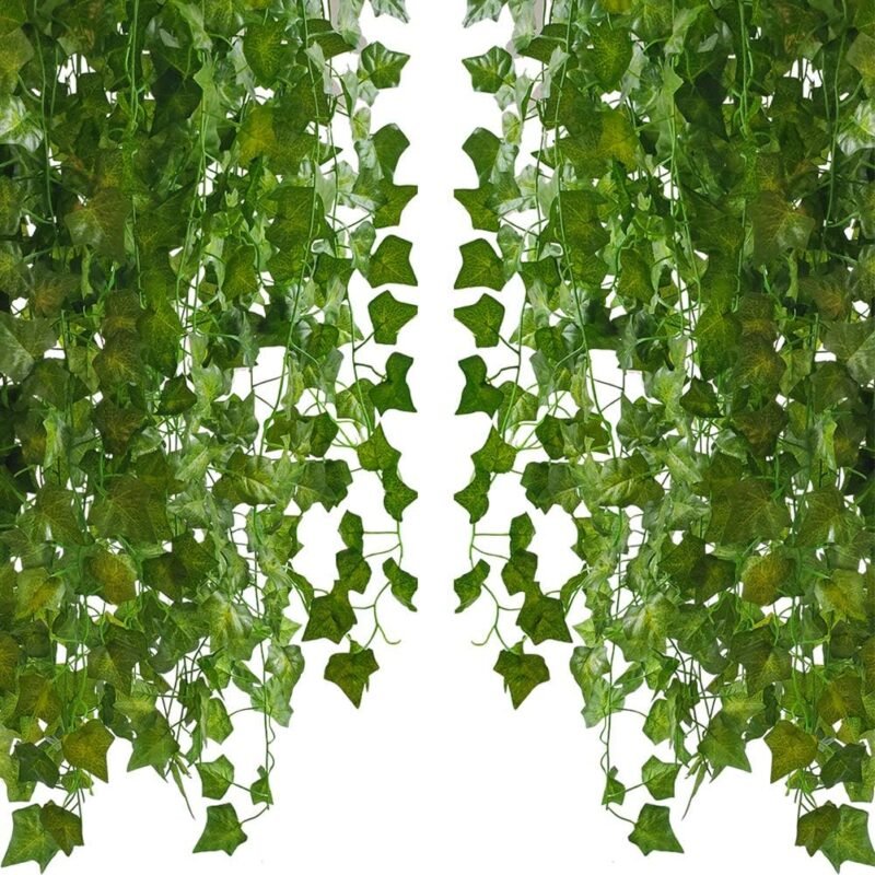 Homvik Plantas Hiedras Enredaderas Artificiales 24Pcsx2.4m Plantas Colgantes Artificiales Guirnalda para Decoración Exterior Boda Hogar Seto Jardín Escalera Ventana Balcón Valla Mesa Fiesta Interior - Imagen 6