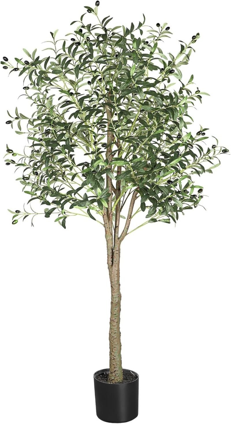 YOLEO Árbol de olivo artificial de 180 cm, plantas artificiales, grandes olivos, artificiales, como auténtico, para salón, dormitorio, oficina, decoración