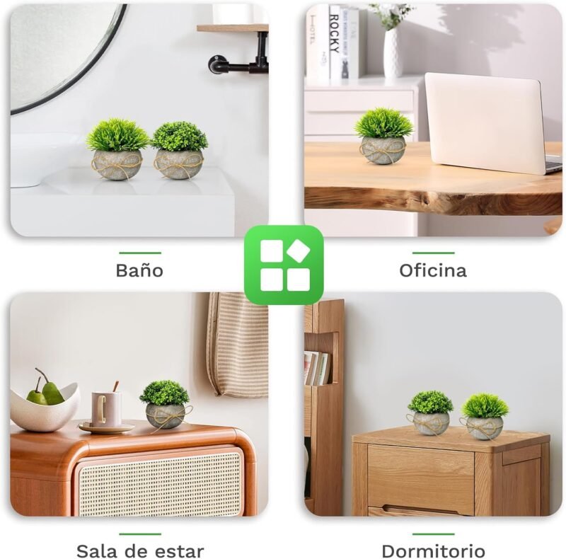 TFCIOD 2 Piezas Plantas Artificiales Decorativas, Planta Artificial Pequeña, Mini Ecologización Macetas Artificiales Decorativas, Fake Plants para Cocina, Salón,Oficina Mesa, Decoracion (003) - Imagen 5