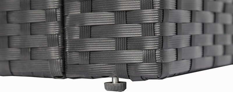 4 Pieces Outdoor Furniture Complete Patio Cushion Wicker P.E Rattan Garden Set, Full, Black - Imagen 12