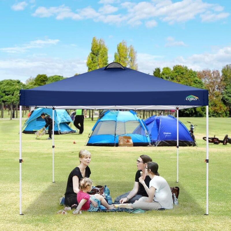 COBIZI Carpa de Jardín de 3x3m Plegable, Cenador Robusto Impermeable, Garden Tent 3x3 Resistente al Agua con 6 Paredes Laterales para Reception,Fiestas, Exterior, Cerveza,Reception,Azul Marino - Imagen 9