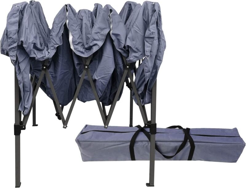 QUICK STAR Gazebo Pop-Up, 2 x 3 m, Color Gris Ahumado, Incluye 4 Paredes Laterales con Cierre de Fastening y 2 Cremalleras - Imagen 3