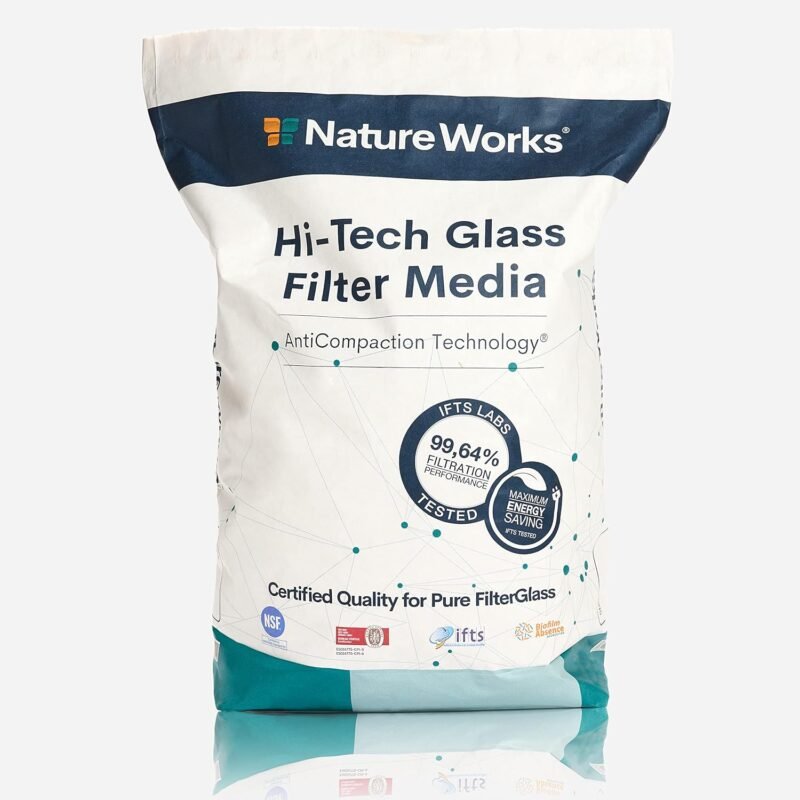NATURE WORKS Arena de Vidrio Filtrante para Piscina con Poder de Filtración del 99,64%, Reduce el Consumo de Agua y Energía, Fabricado con Vidrio Técnico Virgen para Máxima Higiene - Saco 10kg - Imagen 2