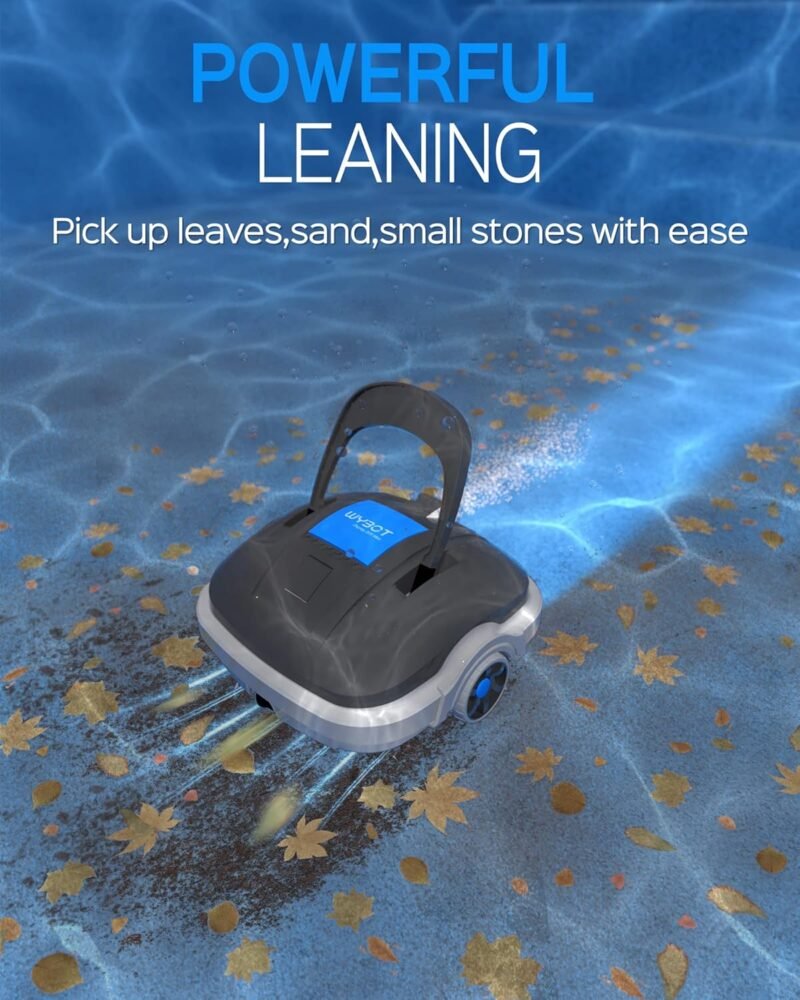 WYBOT Robot Limpiados Piscina, Aspirador de Piscina Funciona 100 Minutos, Estacionamiento Automático, Fuerte Potencia de Succión, Limpiafondos Piscina Inalámbrico hasta 80 m² - Imagen 2