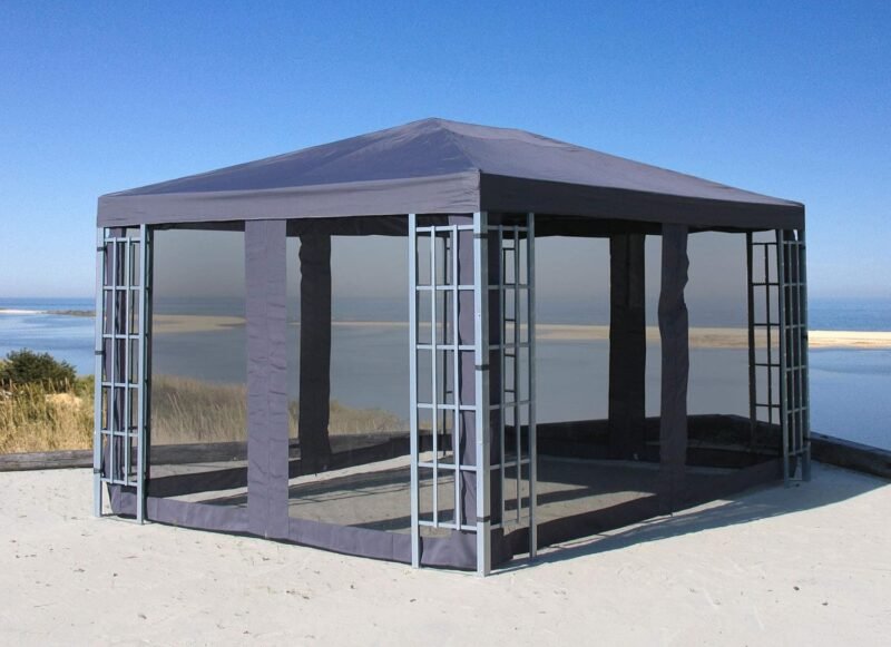 Quick-Star 4 Laterales con mosquitera para Rank Carpa 3 x 4 m Aspecto Pared Antracita - Imagen 6