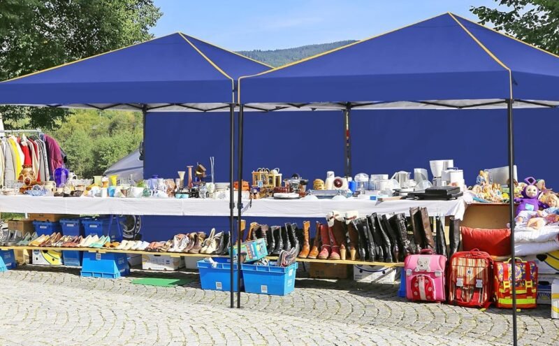TOOLUCK Barnum Plegable 3 x 3 m cenador Plegable 3 x 3 cenador de jardín al Aire Libre Impermeable Profesional Tienda de recepción con 4 Lados, Azul Oscuro - Imagen 5