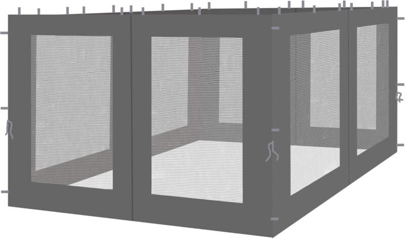 Quick-Star 4 Laterales con mosquitera para Rank Carpa 3 x 4 m Aspecto Pared Antracita