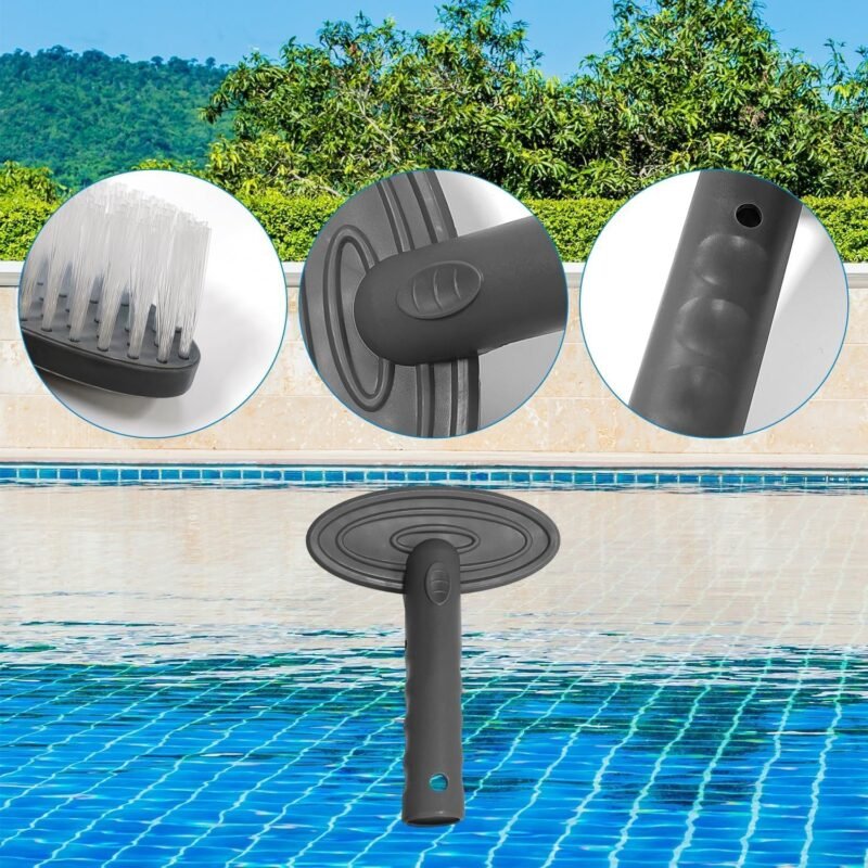 PoolyPoly Aspirador de Piscina Inalámbrico con Batería Recargable, Kit de Limpiafondos de Piscina con Skimmer, Cepillo, Estropajo, Aspirador Manual para SPA, Jacuzzi, Piscina Pequeña, Gris - Imagen 7
