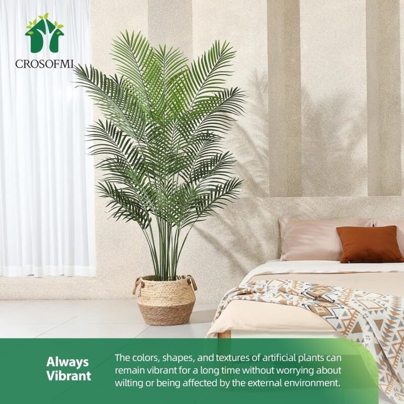 CROSOFMI Planta Artificial Areca Palmera Grande 170 cm Arbol Artificial Plastico Interior y Exterior Hogar Salon Dormitorio Balcón Moderno Decorativas (1 Pack) - Imagen 5