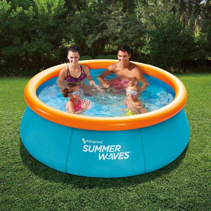 Summer Waves Piscina, Piscina Desmontable Hinchable, Piscina Familiar, Piscina de Jardin, Piscina Redonda 3D, Incluye 2 Gafas, 2.44 M x 76 CM - Imagen 5
