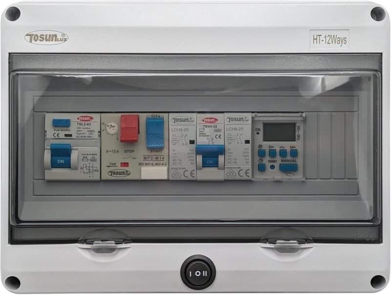 SWIMHOME Cuadro eléctrico básico para Piscina con Contactor para Motor Apto para clorador (Solo Motor) (1 CV (4-6.4A))