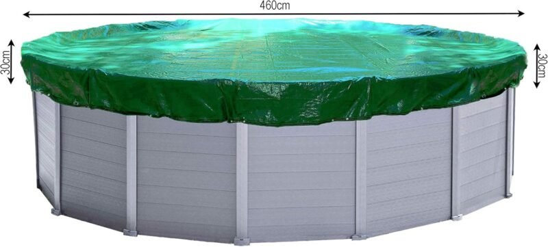 Quick-Star Cubierta de Invierno para Piscina Redonda 450-460 cm Lona Protectora 180g/m² - Imagen 6