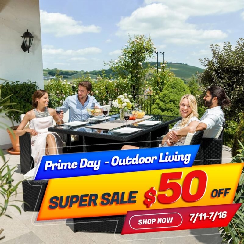 Verano Garden 3 Piece Patio Bistro Set, Outdoor Wicker Conversation Chair Sets Balcony Furniture,Coffee Table with Glass Top, Cushions & Lumbar Pillows for Porch, Backyard, Deck, Poolside - Imagen 2