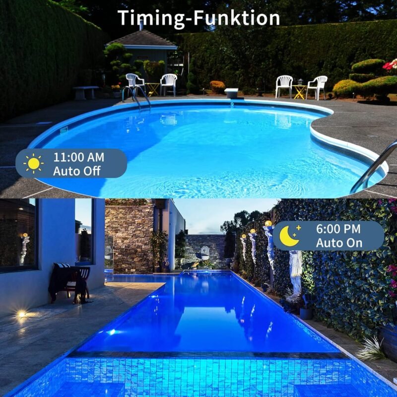 COOLWEST RGB Luces de la piscina LED PAR56 18W Iluminación de piscinas con Control Remoto 12V AC/DC, Luminarias subacuáticas IP68 impermeables Reemplazar bombillas halógenas de 150W - Imagen 5