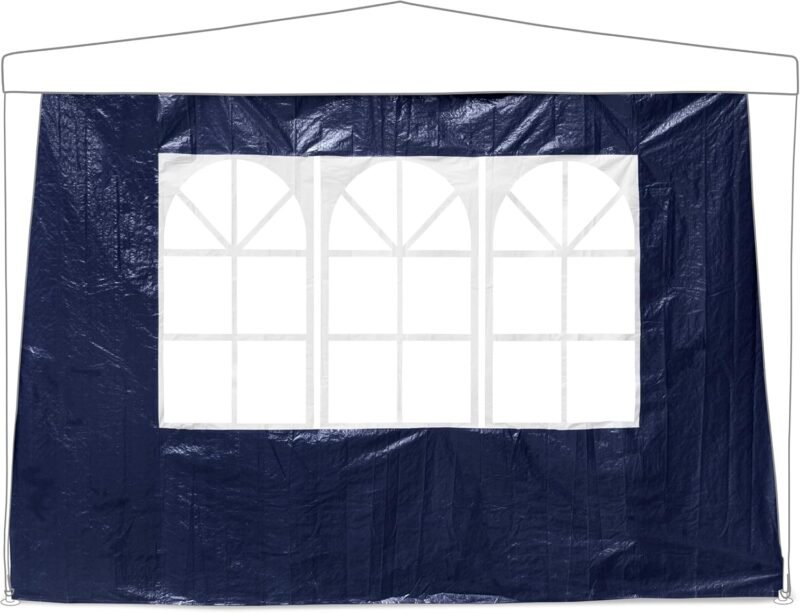 Relaxdays Laterales Carpa 2x3 m Set de 3, Impermeables, Cerramientos con Cierre de Contacto, Ventanas, Color Azul, 80% 20% plástico, 200 x 300 x 0.1 cm - Imagen 6