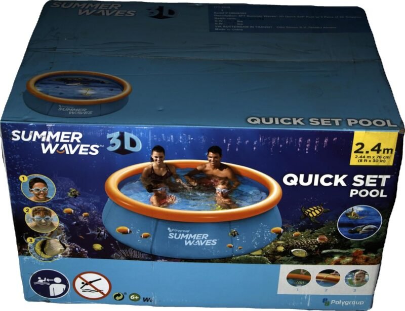 Summer Waves Piscina, Piscina Desmontable Hinchable, Piscina Familiar, Piscina de Jardin, Piscina Redonda 3D, Incluye 2 Gafas, 2.44 M x 76 CM - Imagen 10
