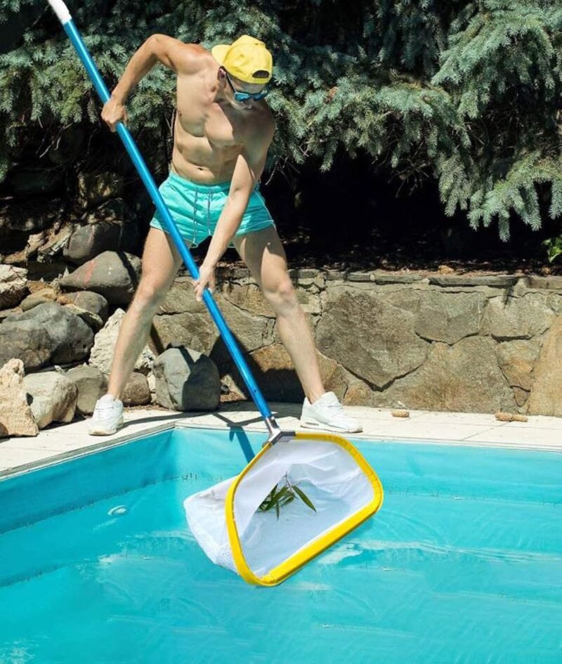 Profesional Recogehojas Piscina, Carga Pesado Red Profundo con Marco de Aluminio, Reforzado Malla Fina para Limpiar Hojas Pinocha Bichos, Pool Skimmer Rake Net - Imagen 9
