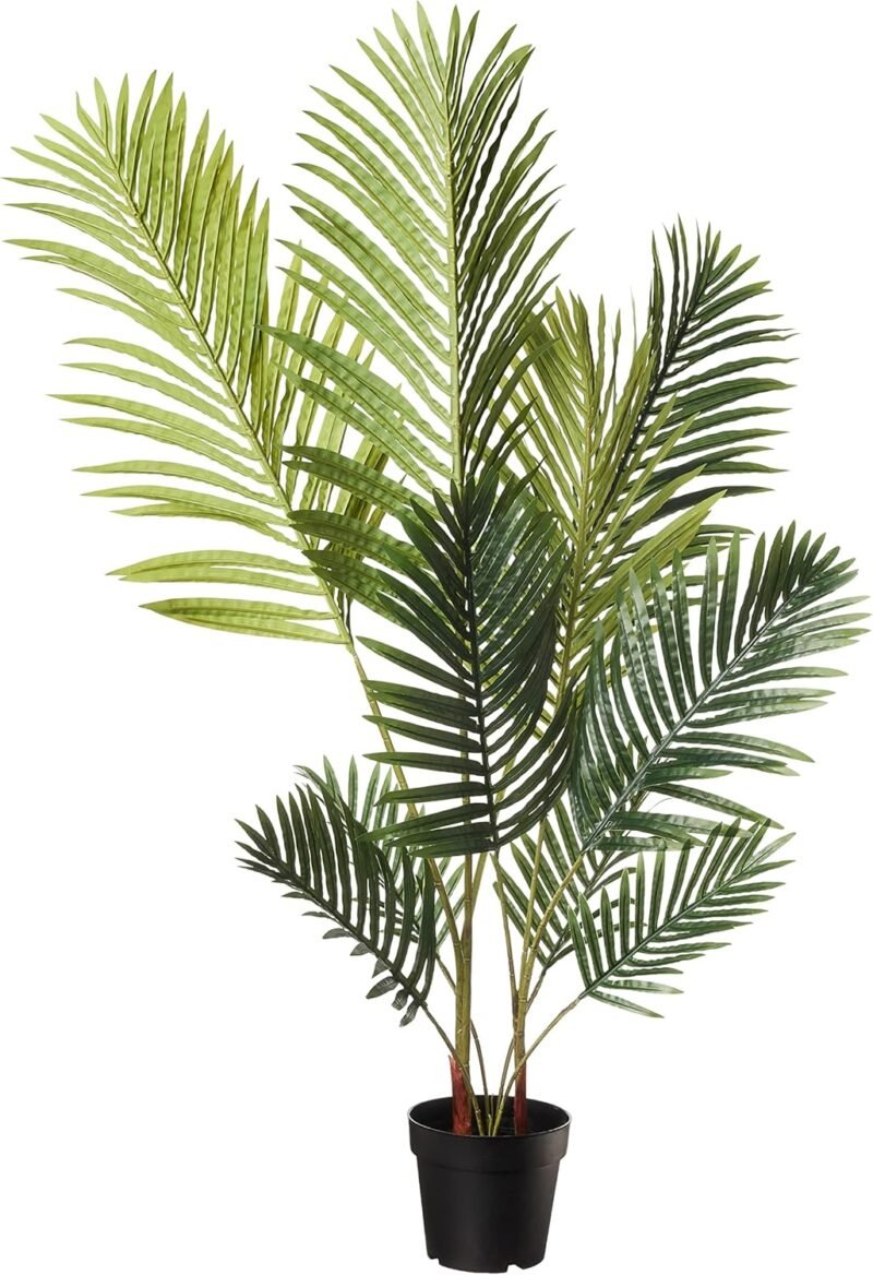 Amazon Basics Palmera artificial con maceta de plástico, 119.38 cm, verde - Imagen 2
