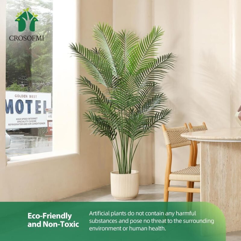 CROSOFMI Planta Artificial Areca Palmera Grande 170 cm Arbol Artificial Plastico Interior y Exterior Hogar Salon Dormitorio Balcón Moderno Decorativas (1 Pack) - Imagen 3