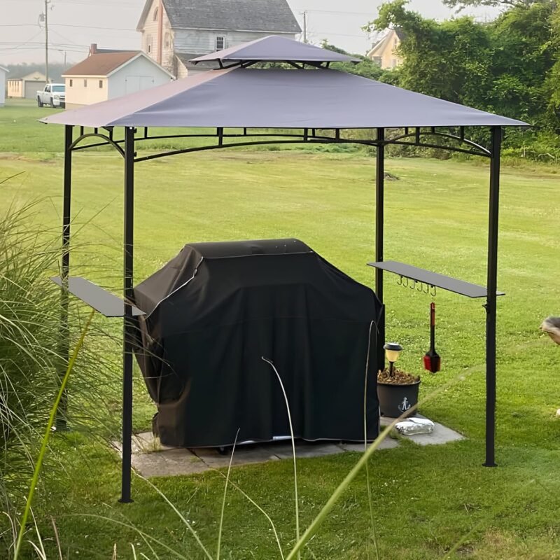 Sekey Cenador para Jardin Impermeable Carpa de Jardín 245x150 cm, Pabellón de Jardín para Parrillas Fiestas Picnics Barbacoas, UV50+, Gris - Imagen 2