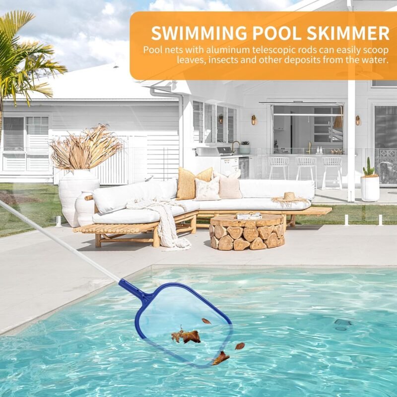 ZHYLUO 120cm Recoge Hojas para Piscinas con Poste telescópico, Recogehojas Piscina, Red Piscina Limpieza, 5 Postes de Aluminio Desmontables para Piscinas, estanques, spas - Imagen 5