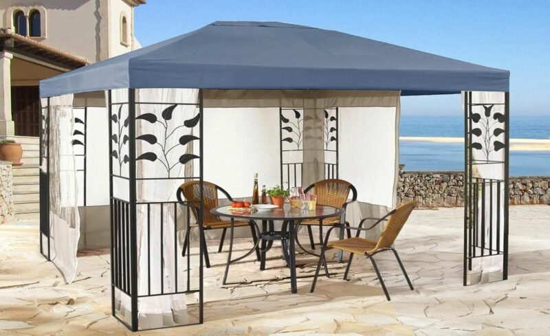 QUICK STAR Techo de Recambio para cenador de jardín 3x4m Gris con Revestimiento de PVC - Imagen 8