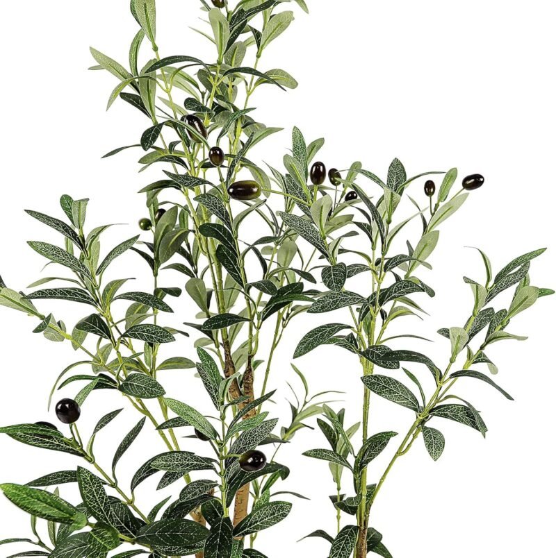 YOLEO Árbol de olivo artificial de 180 cm, plantas artificiales, grandes olivos, artificiales, como auténtico, para salón, dormitorio, oficina, decoración - Imagen 8