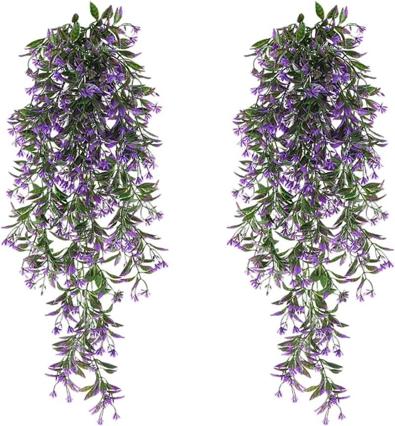 2 Pcs Plantas Artificiales Colgantes Plantas Artificiales Decorativas Planta Artificial Colgante Plantas Colgantes Hiedra Plantas Colgantes Artificiales para Cocina Jardín Balcón Sala de Estar