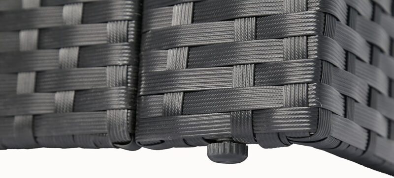 4 Pieces Outdoor Furniture Complete Patio Cushion Wicker P.E Rattan Garden Set, Full, Black - Imagen 14