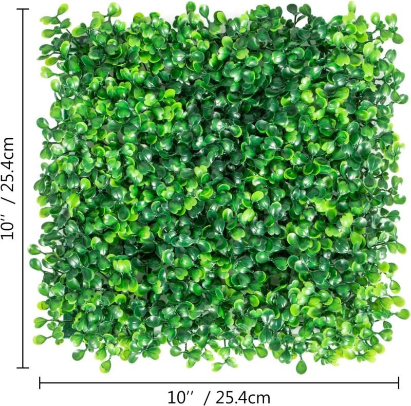 VEVOR Hierba Artificial Verde de 24 Piezas 25,4 x 25,4?cm, Panel de Boj de Hiedra Artificial de Alta Densidad contra UV y 100% PE, Plantas Artificiales Decorativas para Pared, Jardines, Patio Trasero - Imagen 2