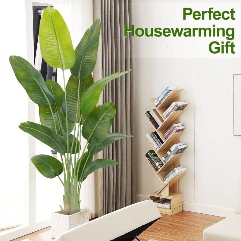 Keeplush Planta Artificial Ave del Paraíso 180 cm Planta Artificial Interior Alta con 13 Hojas, arbol Artificial Exterior Grande para Interior Casa salón Oficina dormitorios Jardín verandas (1Pack) - Imagen 4