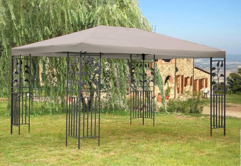QUICK STAR Techo de Recambio para cenador de jardín 3x4m Gris con Revestimiento de PVC - Imagen 9