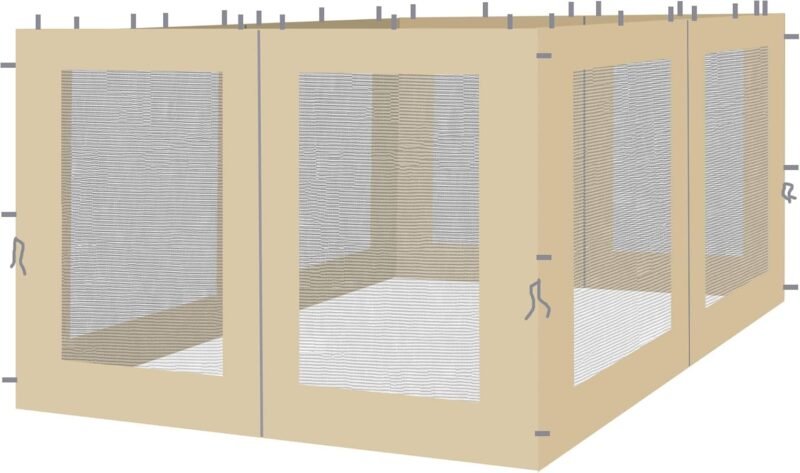 Quick-Star 4 Laterales con mosquitera para Hojas Carpa 3 x 3 m página Pared Arena