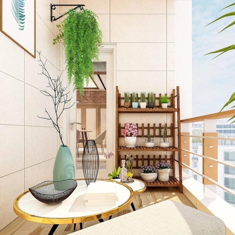 Huryfox Planta Artificial Colgante de Helecho - Decorativas de Hojas de Hiedra Falsa para Interiores y Exteriores, Decoración de Follaje Falsificado para Sala de Estar, Cocina, Balcón, Jardín - Imagen 7