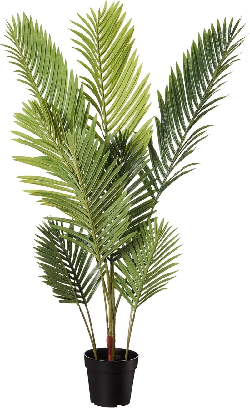 Amazon Basics Palmera artificial con maceta de plástico, 119.38 cm, verde