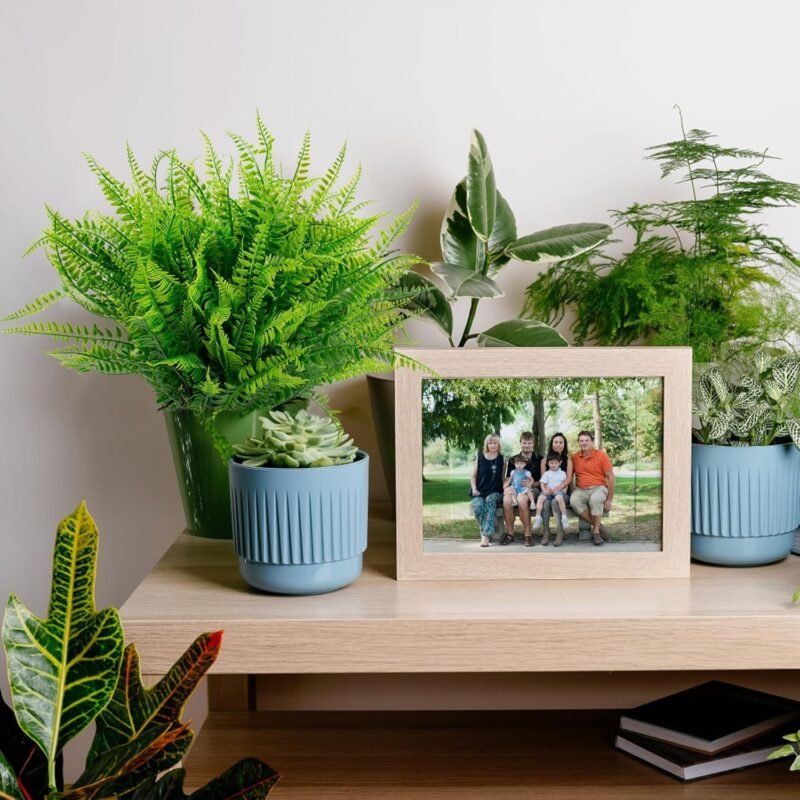 Hywean Homd 7 Piezas Boston de Helecho, Ramas Artificiales Decorativas de Plástico, Plantas Verdes Artificiales, Arbustos de Plástico, Helechos Decoración Pared Terraza, Boda, Jardín, Dormitorio - Imagen 4