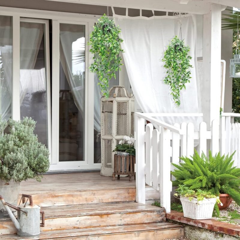 3 Piezas Plantas Artificiales, Plantas Artificiales Decorativas con Maceta, 63-87CM Largo Hiedra Verde, Colgantes Planta Artificial para Exterior Interior Jardín Pared Decorativas - Imagen 5