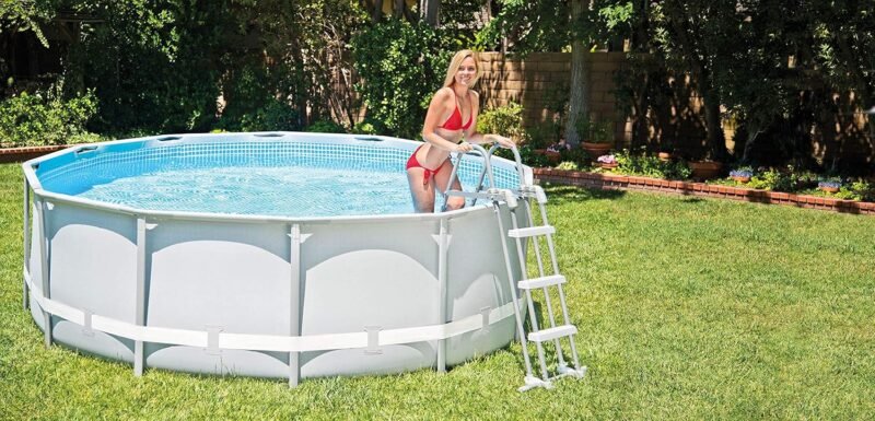 Intex 28075 - Escalera para Piscinas de Altura de 91 hasta 107 cm, Acero - Imagen 2