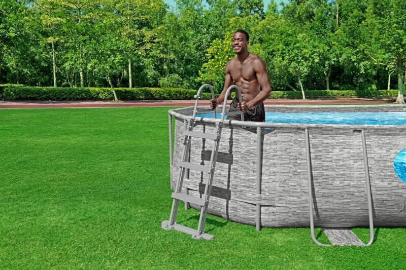 BESTWAY Escalera para Piscinas Desmontables Flip & Lock 108x71,4x138 cm Plateado - Imagen 10