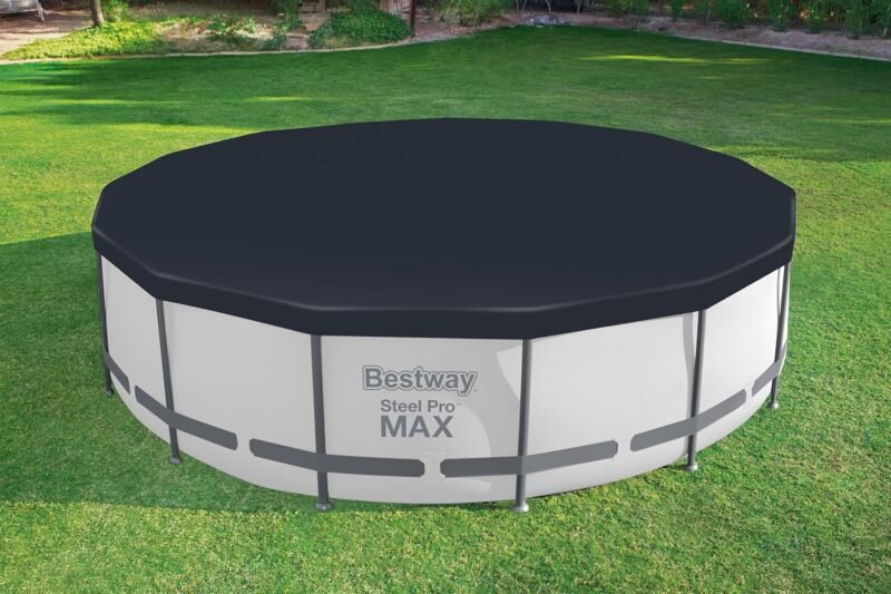 BESTWAY Cobertor de Invierno Redondo Ø470 cm de PVC para Piscinas Negro - Imagen 7